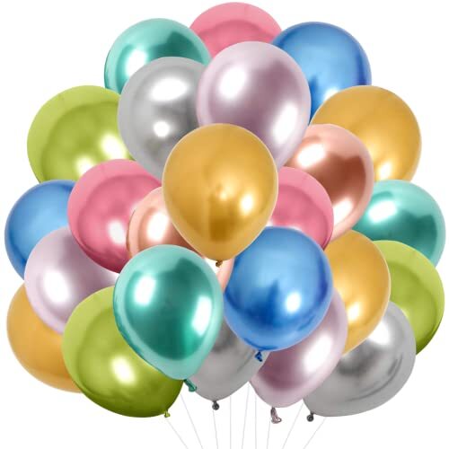 Senteria バルーン 風船 マルチカラー 100個入り 小さい 10インチ 金属風船 丸型 極厚 誕生日会 結婚式拍卖