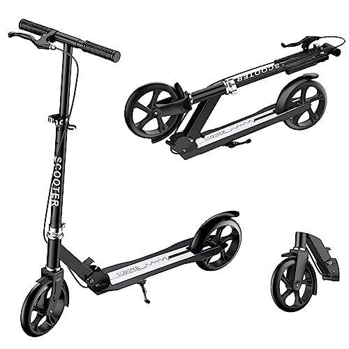 キックボード キックスクーター 折りたたみ式 4段階高さ調整 フット/ハンドブレーキ 8インチタイヤ 立ち乗り式二輪車拍卖