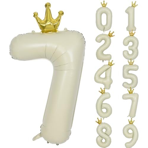 Lausatek バルーン 数字 風船 誕生日 40インチ 大きい ナンバー7 王冠付き クラウン バースデー 飾り付け拍卖