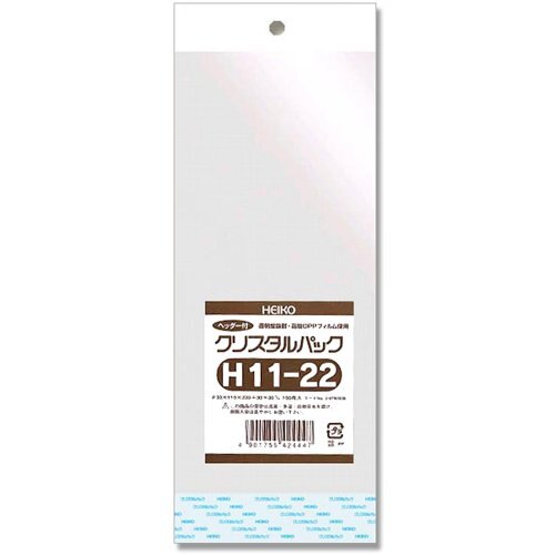 シモジマ ヘイコー 透明 OPP袋 クリスタルパック ヘッダー付 11×22cm 100枚 H11-22 0067926拍卖