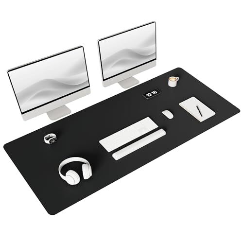 YSAGi デスクマット マウス対応 レザー デスクマット 大型マウスパッド 裏面はスエード 滑り止め 厚さ2mm 防水拍卖