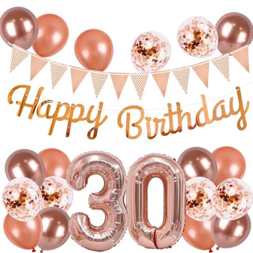 30歳 誕生日 バルーン 風船 セット 大きい 40inch ローズゴルード 誕生日 数字 バルーン 付け 約100cm拍卖