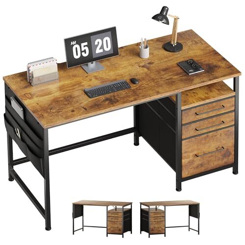 Maihail パソコンデスク引き出し付き 学習机 pcデスク 幅120cm×奥行50cm 左右入替可 在宅ワークオフィ拍卖