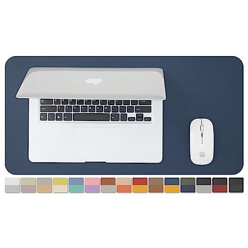 コンパクト両面レザーデスクマット - オフィスや家庭用のデスクパッド - デスクの整理とアクセサリー - 大きなマウスパ拍卖