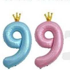 ★★王冠付き数字9バルーン ピンクのみ拍卖