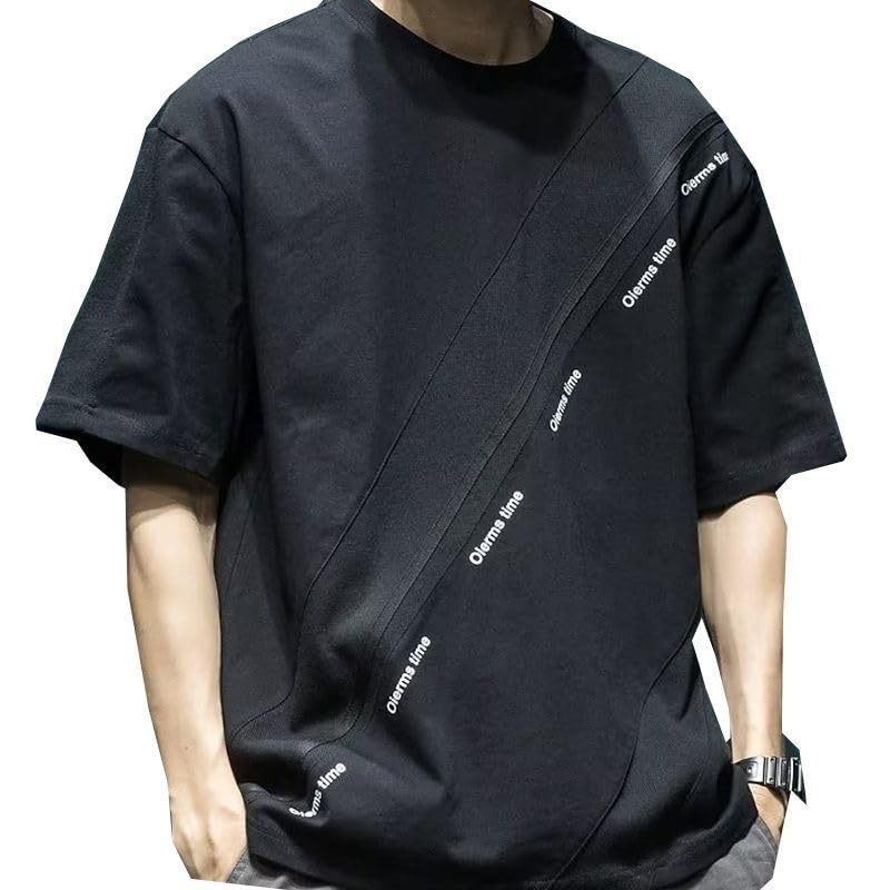 ◆メンズ tシャツ 半袖 五分袖 無地 大きい 涼しい 通気性 L ブラック拍卖