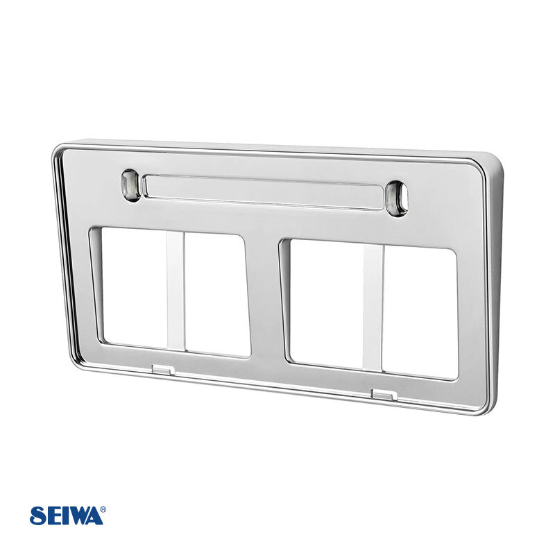 アングルナンバーベース クローム調 高級感 ドレスアップ 普通車・軽自動車 フロント 角度約7度 クロームメッキ仕上げ セイワ/SEIWA K438拍卖