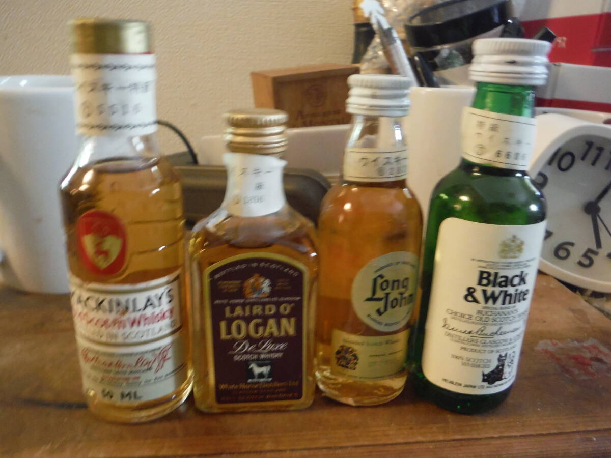 古酒 特級表示 Long John Black And White スコッチ 4種類 47ml 48ml 50ml 未開栓 拍卖
