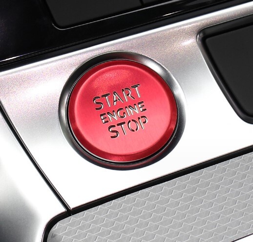 デザイン性UP♪ レッド エンジン スターター スイッチ カバー アウディ S8 ベースグレード F8 系拍卖