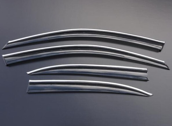 高品質♪ 安心ビス付き♪ メッキ モール ドアバイザー サイドバイザー ベンツ W204 C180 C200 C250 C300 C350 C63 セダン拍卖