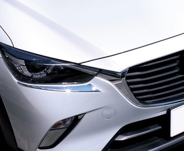 鏡面仕上げ♪ メッキ ヘッドライト アイライン ガーニッシュ マツダ CX-3 DK5FW DK5FW DKEFW DKEAW DK8FW DK8AW DKLFW DKLAW XD 15S 20S拍卖