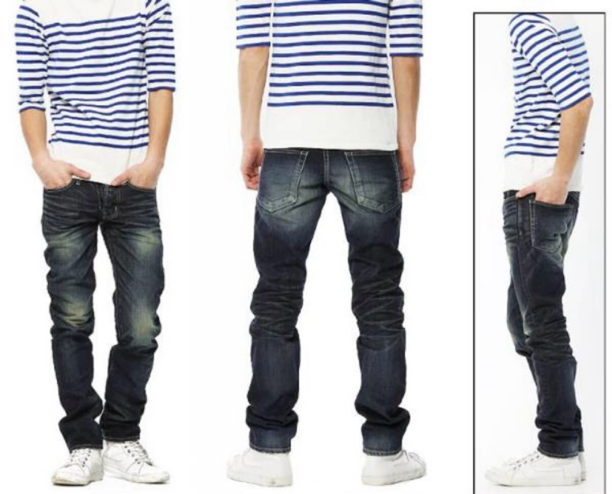 新品未使用VJP2033 w30日本製Made in Japan【VANQUISH ヴィンテージタイトフィットストレートデニム】ジーンズボタンフライ メンズ 紳士拍卖