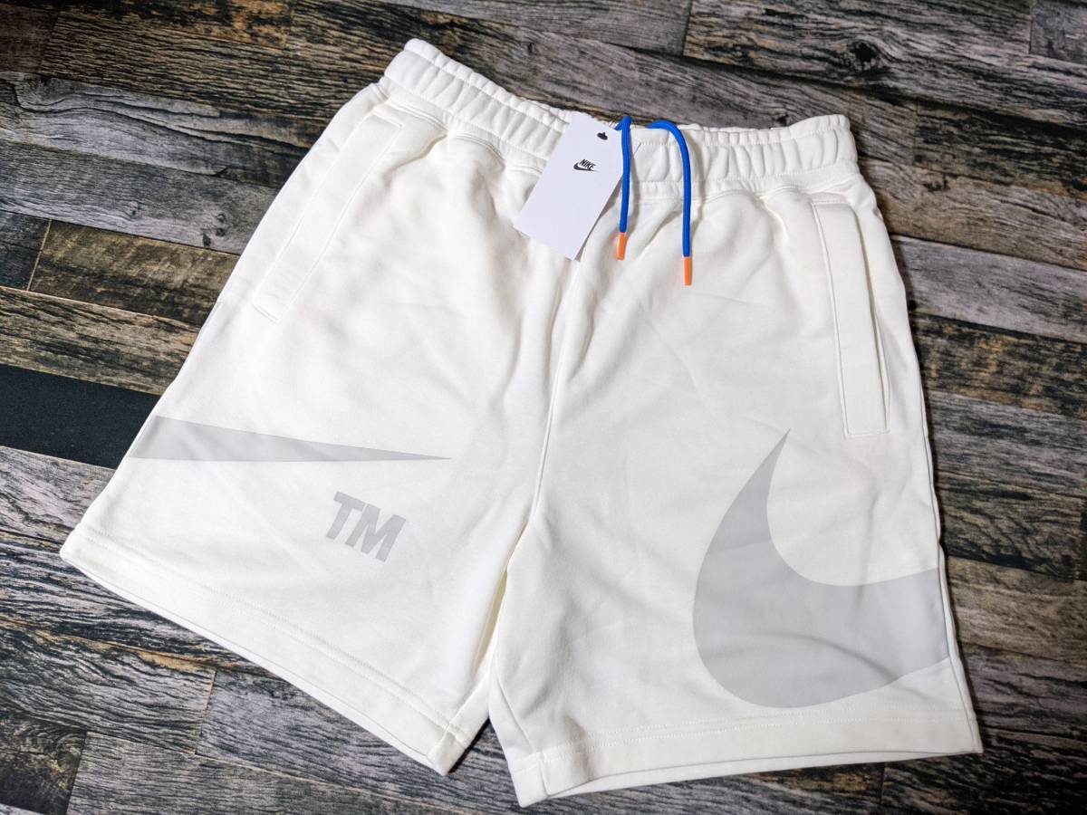 残少 XL ナイキ ビッグスウッシュ スウェット ショート @7150円 検 コットン ビッグ スウッシュ ショーツ ハーフ パンツ オフホワイト/白拍卖