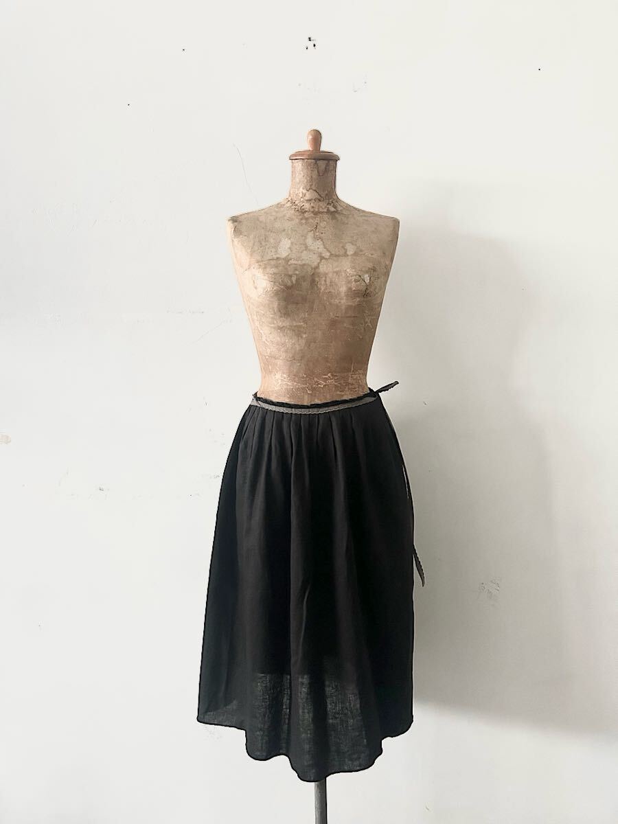 si-si-si リネン ラップスカート 巻きスカート拍卖