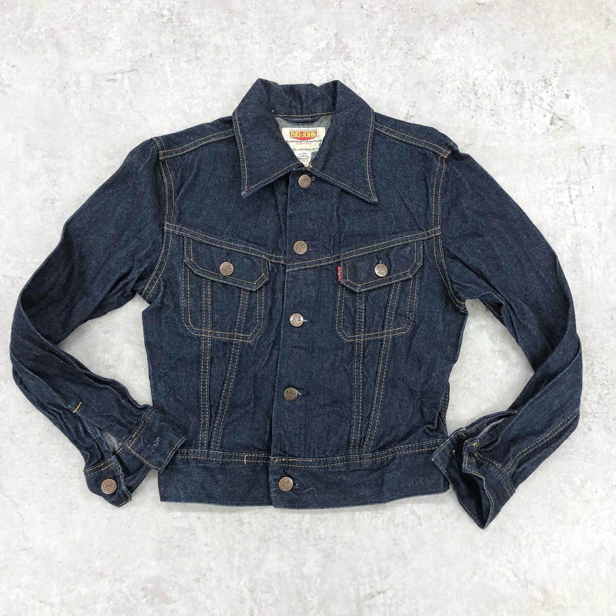 1768〓 BIG-JOHN ビッグジョン デニムジャケット メンズ サイズ34 上着 アウター ジージャン ジャンパー ブルゾン カジュアル 小さいサイズ拍卖