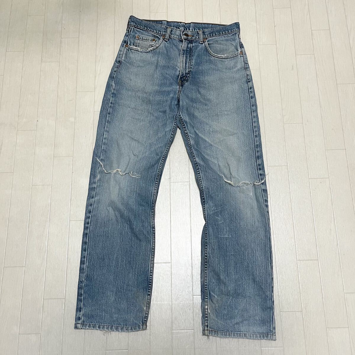 和757★① フィリピン製 オールド ヴィンテージ 90s 359刻印 Levi's 512 W33 L34 リーバイス デニムパンツ ジーンズ ダメージデニム メンズ拍卖