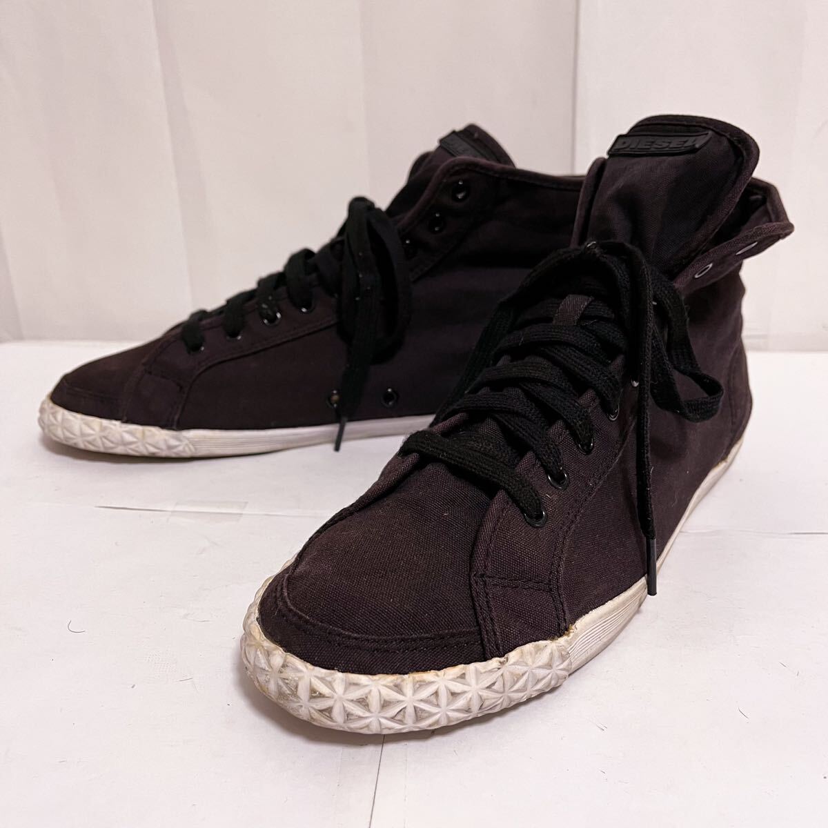 和766★ DIESEL ディーゼル ミドル スニーカー シューズ カジュアル 28 ブラウン メンズ拍卖