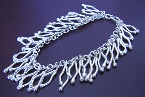 ◆フリンジブレスレット◆雫◆カレンシルバー カレン族◆高純度拍卖