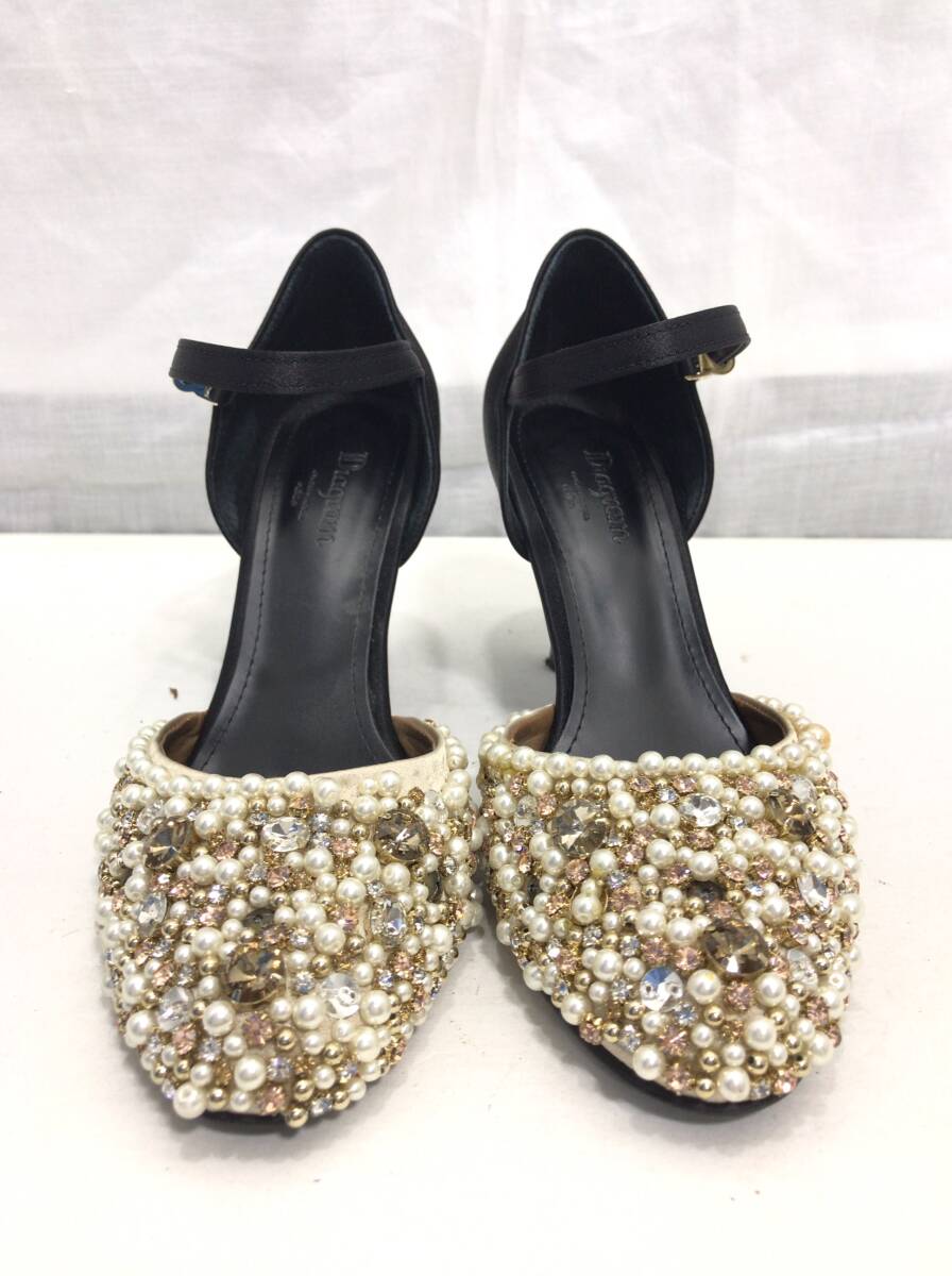 Diagram ダイ アグラム ビジューパンプス ブラック系 38 レディース E51拍卖