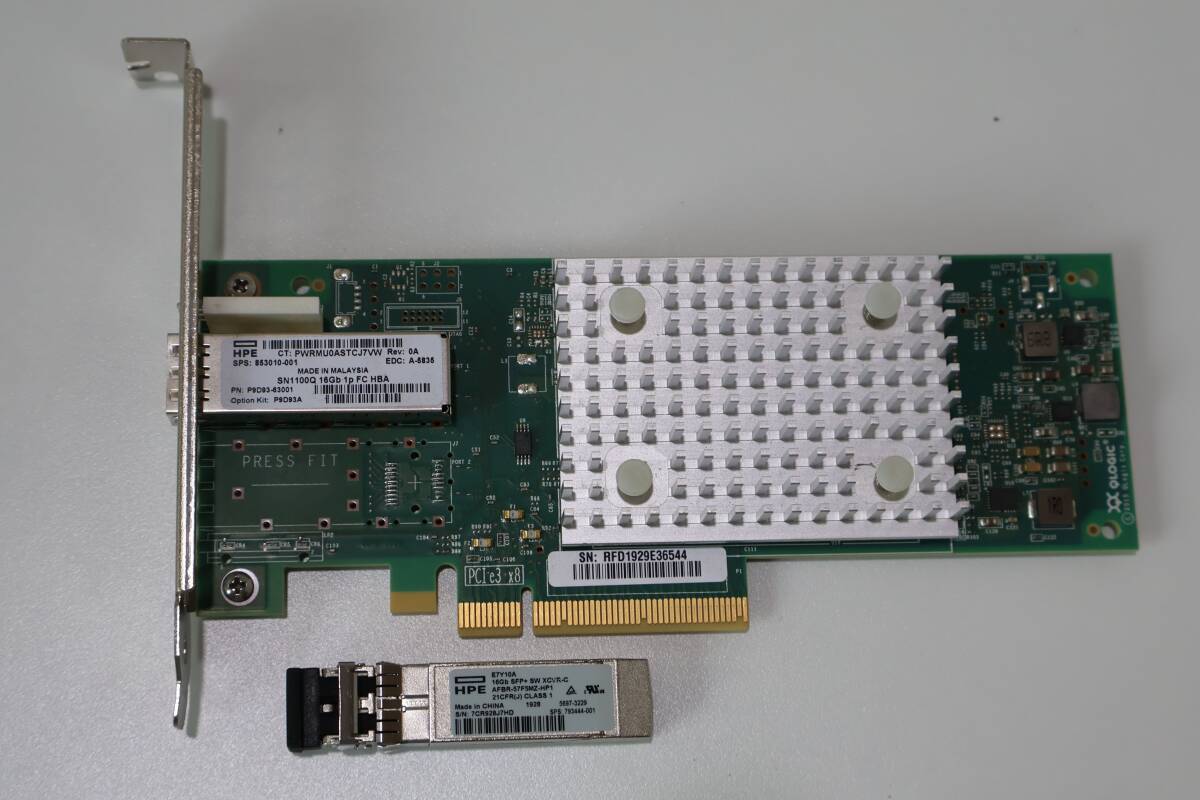 G7139 P QLE2690-HP SN1100Q 1P 16Gb FC HBA Full height Long Profile 853010-001/HPE-E7Y10A-16GB SFP+SW XCVR-C モジュール★動作品拍卖