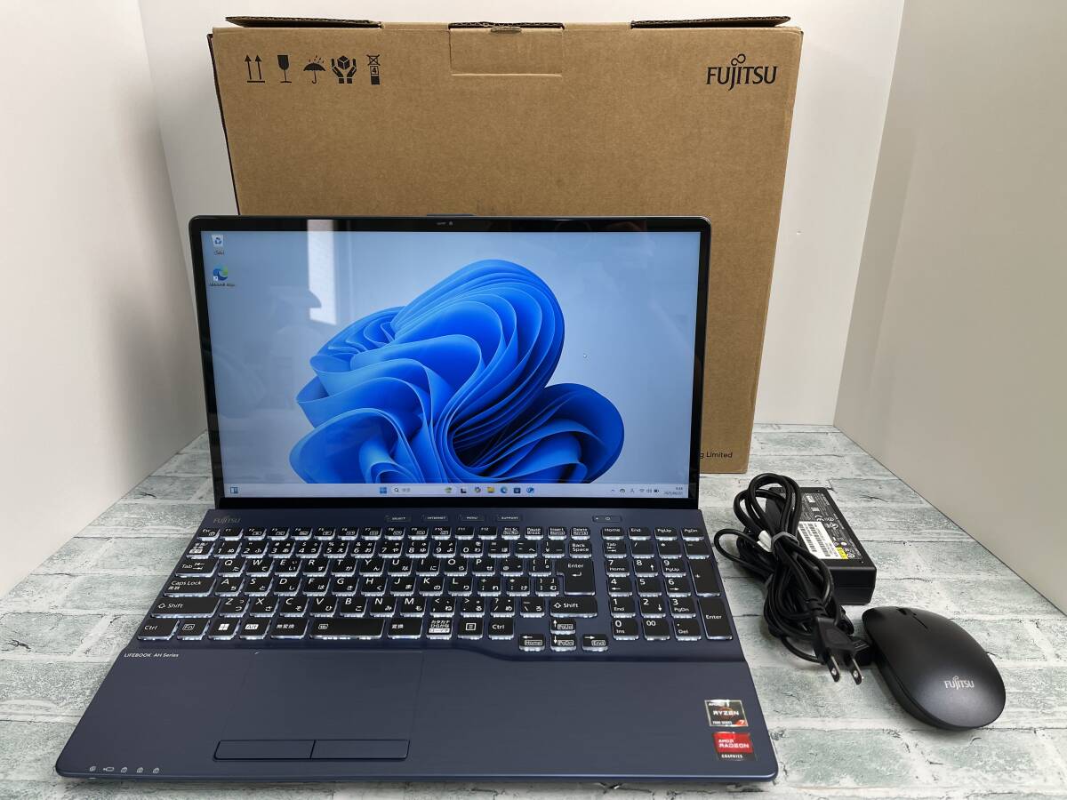 富士通 LIFEBOOK AH56/H2 ノートパソコン AMD Ryzen 7 7730U @ 2.00GHz メモリ16GB+SSD512GB+Blu-ray 15.6型FHD Win11 送料無料 N7J1015拍卖