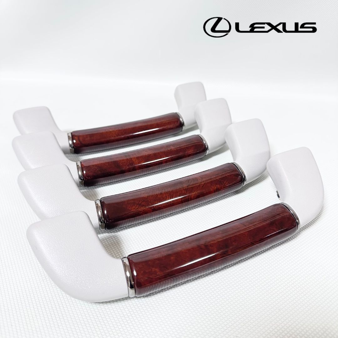 美品!レクサス LS600h LS600hL UVF45 UVF46 純正 アシストグリップ 茶木目 ヴェルファイア アルファード 手すり 送料無料/即決【50601-1】拍卖