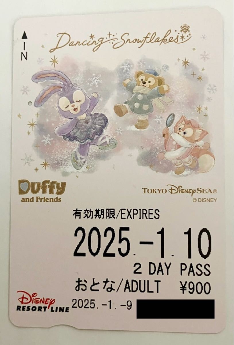 使用済み ディズニーリゾートライン フリーきっぷ 切符 ダッフィー&フレンズのダンシング・スノーフレークス ディズニーシー TDR拍卖