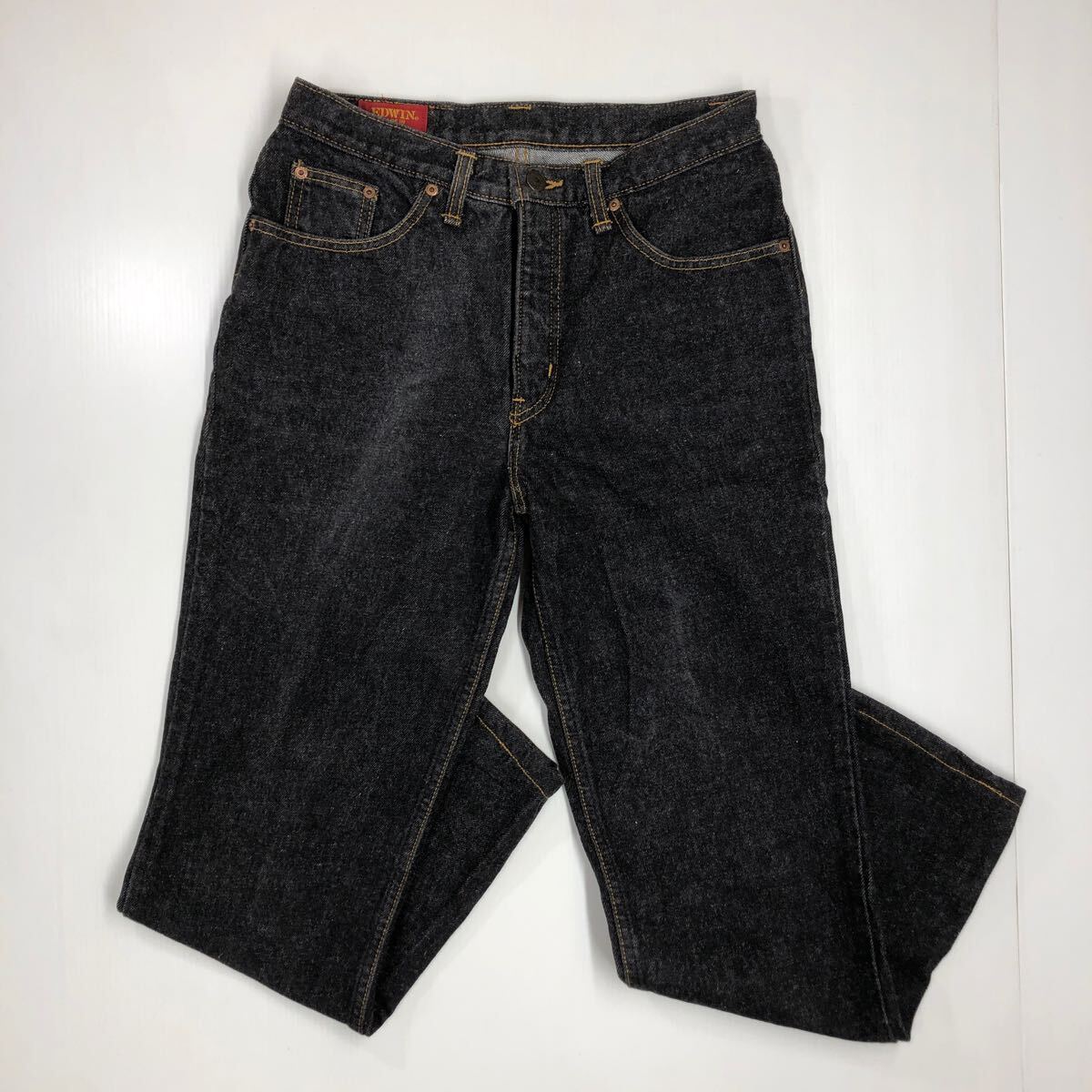 EDWIN made in USA エドウィン デニムパンツ ブラックデニム 希少 米国製 アメリカ ジーパン 5pocket W31 46-86拍卖