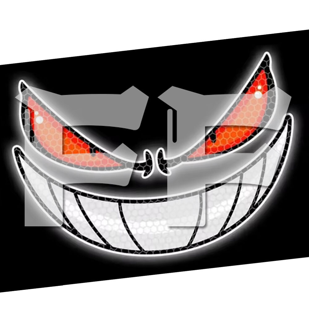 オートバイ/車/バイク用 ヒカリ反射ステッカー 光反射シール マークシール 超効率反射率 悪魔の目 汎用拍卖