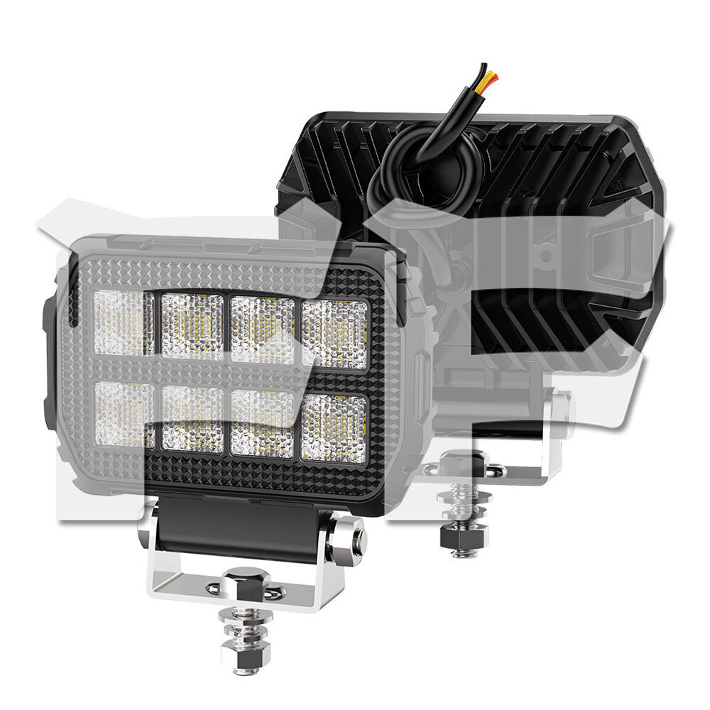 送料無料● 4.5インチ 作業灯 LED ワークライト 二色切替タイプ ホワイト/イエロー 2個 警告灯 投光器 ジープ ジムニー 汎用 多用途拍卖
