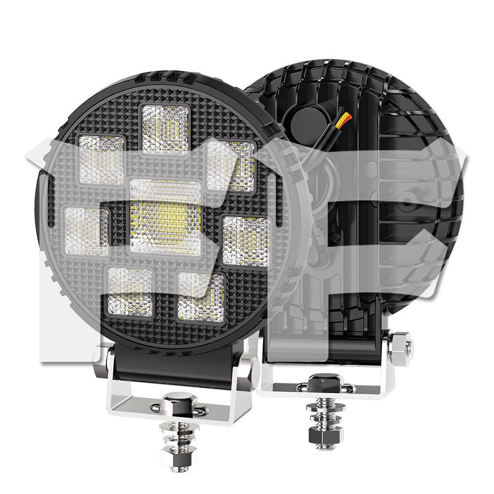 送料無料● 3.5インチ 作業灯 LED ワークライト 二色切替タイプ ホワイト/イエロー 2個 警告灯 投光器 ジープ ジムニー 汎用 多用途拍卖