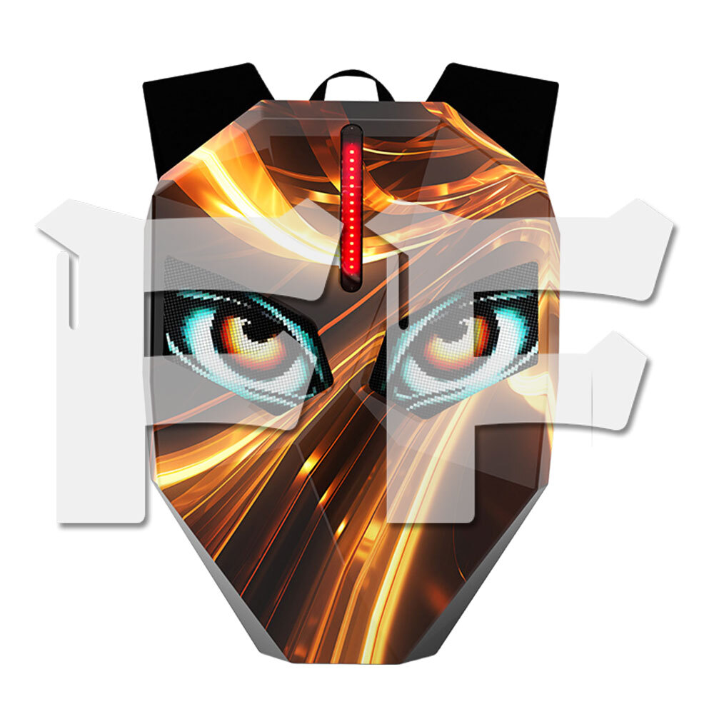 送料無料● 悪魔の眼 プログラム可能なLEDスクリーン LEDバック ヘルメット収納可能 ノートPC収納 自転車 オートバイ バイク 日本語アプリ拍卖