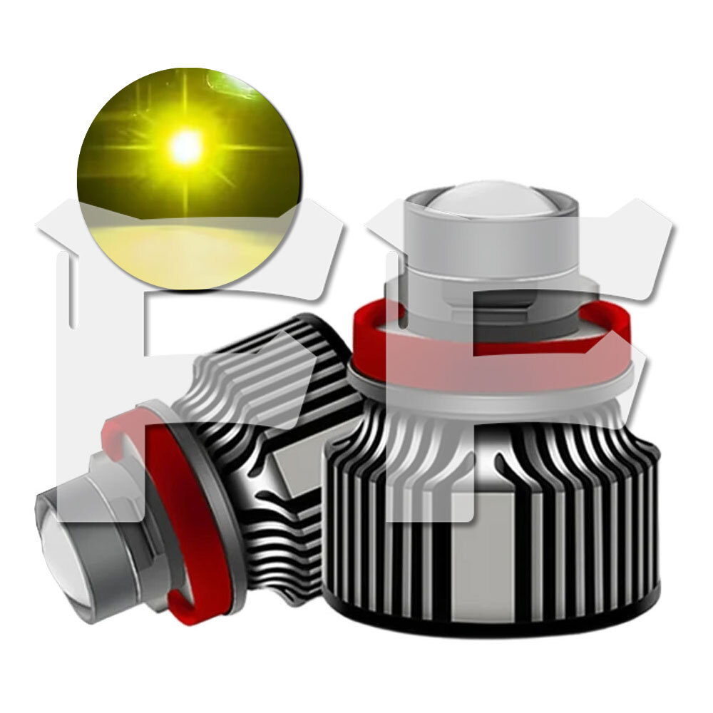 H8 H11 H16 兼用 40W イエロー 3000K 車検対応 8000LM プロジェクターレンズ LED ヘッドライト フォグランプ キャンセラー拍卖