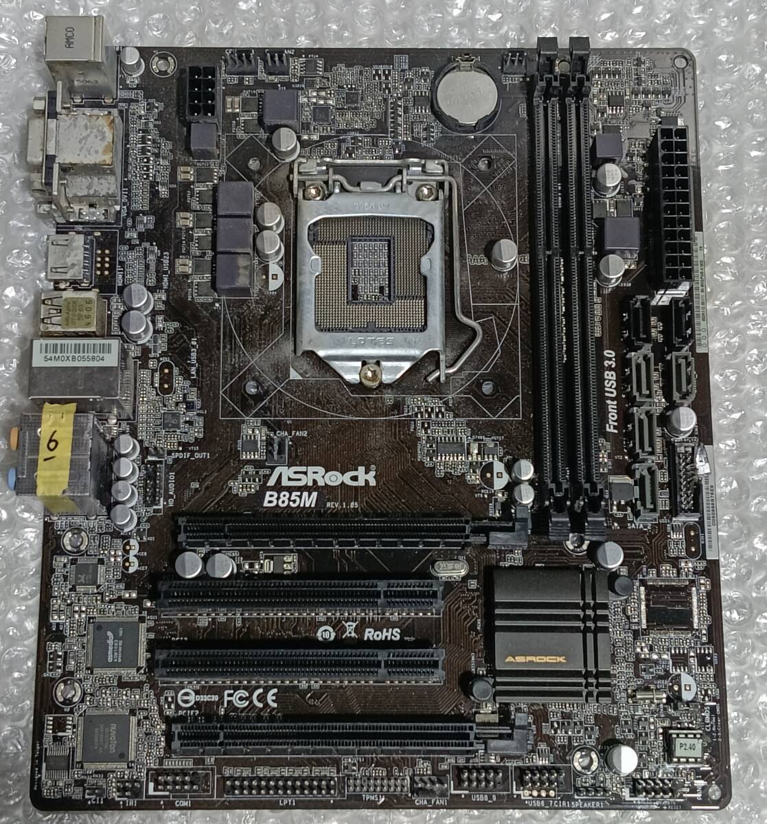 【中古パーツ】BIOS確認のみ、ASRock B85M マザーボード IOパネル付き LGA1150 ■MB5875拍卖
