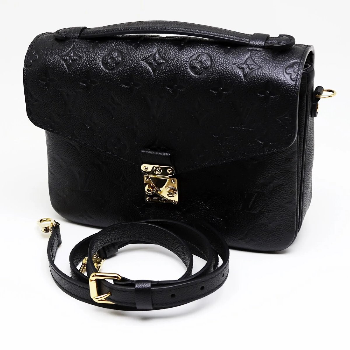 新品同様品 ルイヴィトン モノグラム・アンプラント ポシェット・メティス MM ハンドバッグ ブラック M41487拍卖