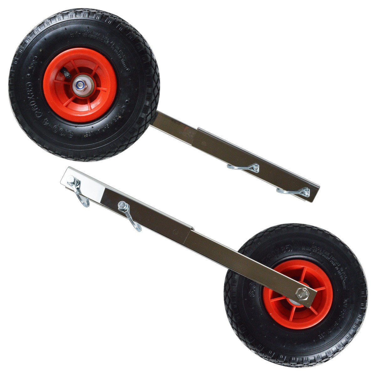 跳上式 ボート ドーリー ステンレス製 幅広80mm 直径250mm 大型タイヤ ワンタッチロック 小型ボート ゴムボート 船 移動拍卖