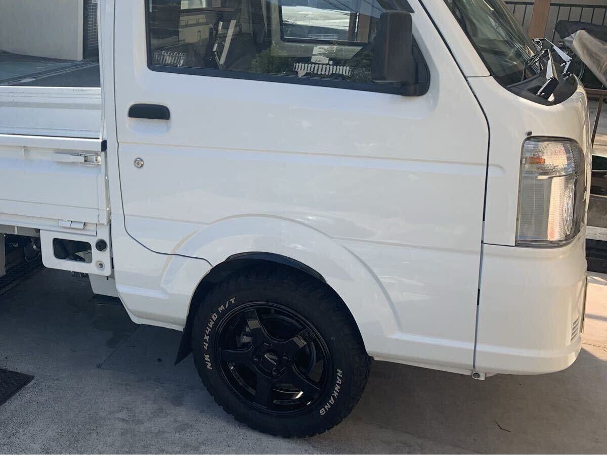 2【送料390円】スズキ キャリートラック(DA16T型)専用 ブラックカラー フロント 用「ショートタイプ」オーバーフェンダー(左右セット)拍卖