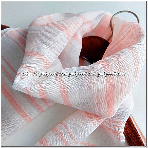 ◆百貨店取り扱い 涼しい 麻100% リネン ストール 未使用◆手洗いOK◆ピンク白グレー系◆拍卖