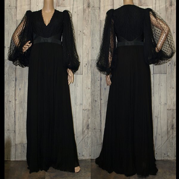 GIVENCHY◇ジバンシィ イブニングドレス チュール◇ブラック 34サイズ クリーニング済み 美品拍卖