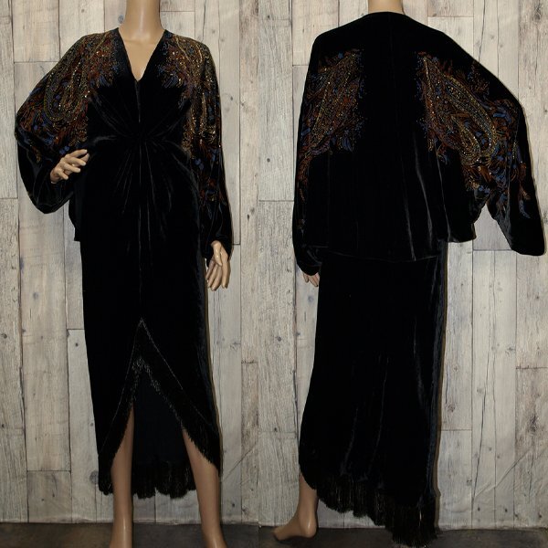 ETRO◇エトロ ベルベット イブニングドレス◇ブラック系 38サイズ クリーニング済み 美品拍卖