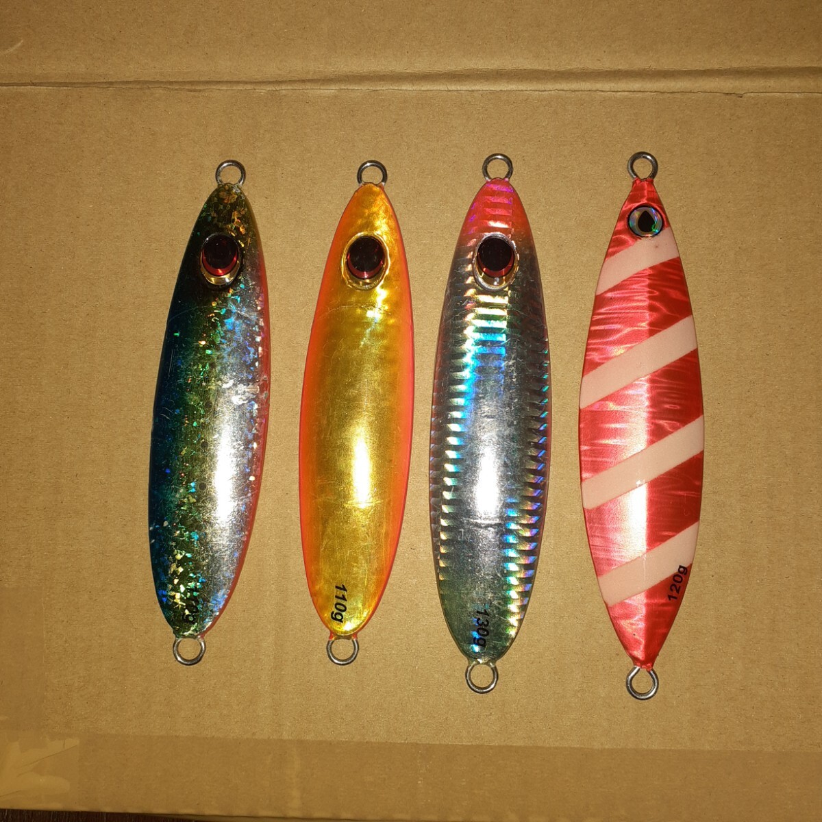 送料無料 メタルジグ 4つセット ティムコ オーシャンドミネーター スロー 110g×2 130g×1 ダイワ サクリファイス2 120g×1スロージギング拍卖