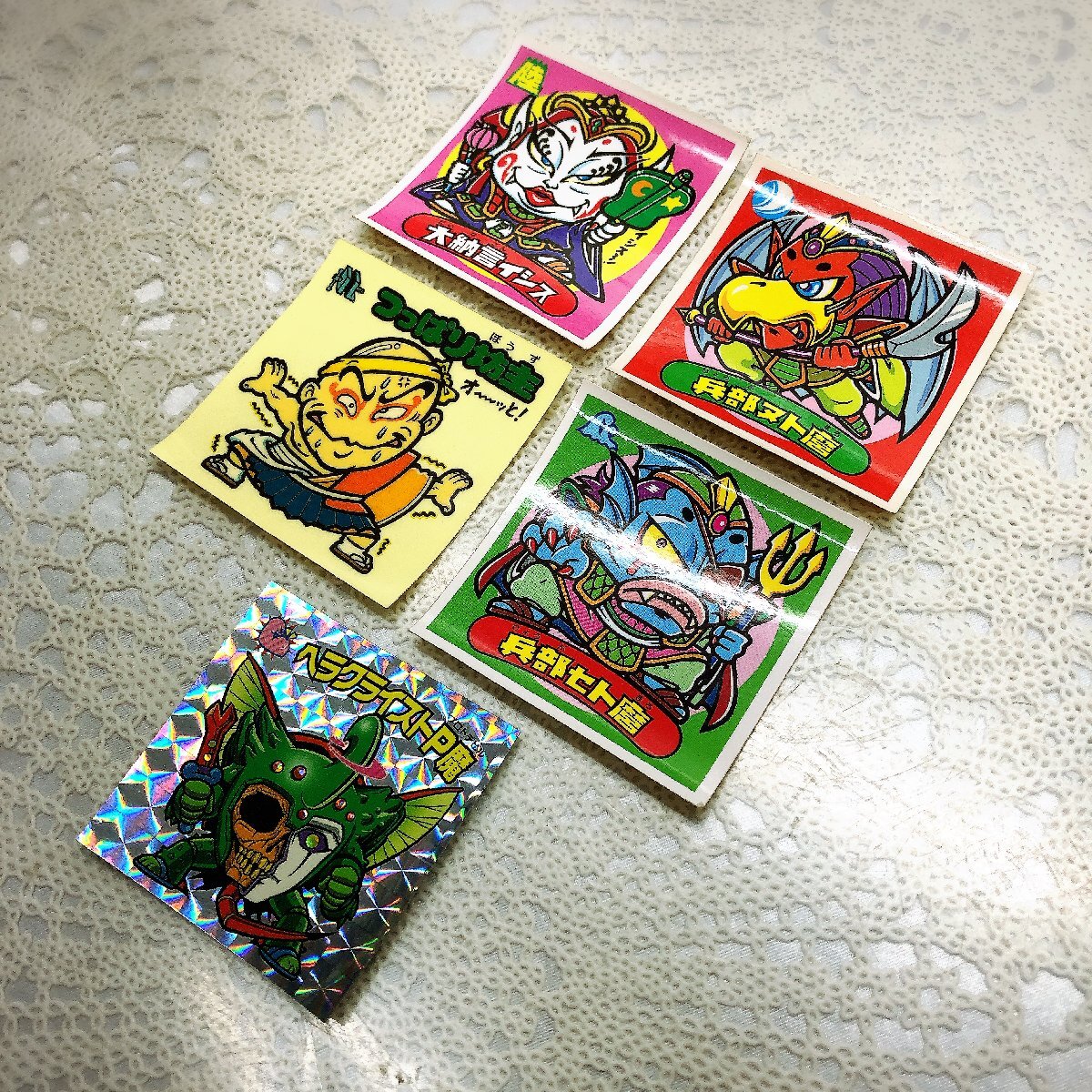 【まとめて5枚/現状品/KU】ビックリマン 悪魔VS天使 ヘラクライスト つっぱり坊主 ダブり無し IS0607拍卖