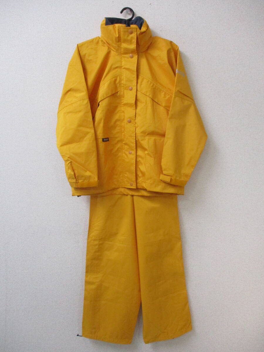ベルグテック Berg BERGTECH レインウェア ジャケット・パンツ レディース S JASPO オレンジ系 収納袋付 アウトドア ミズノ拍卖