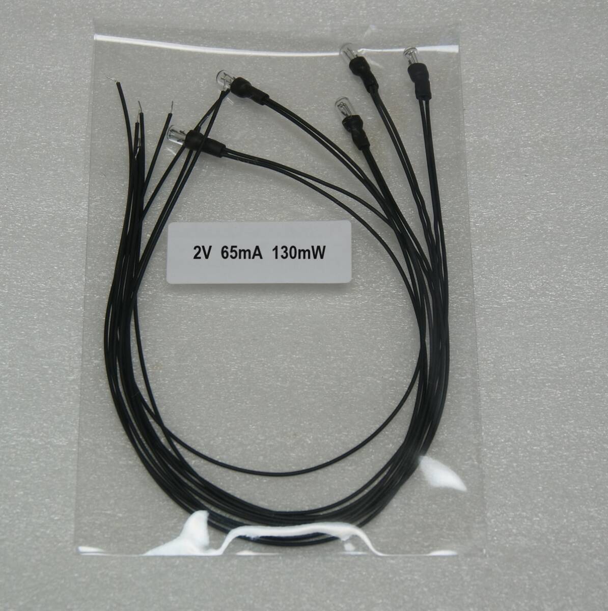 2V 65mA 130mW 直径3mm 5個 セット リード線付 むぎ球 麦球 電球 フィラメントランプ拍卖
