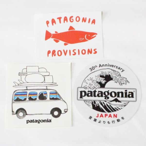 訳有 希少 非売品 パタゴニア ステッカー 3種セット PATAGONIA STICKERS SET プロビジョンズ 北斎 サーフバン 車 波 魚 鮭 シール 新品拍卖