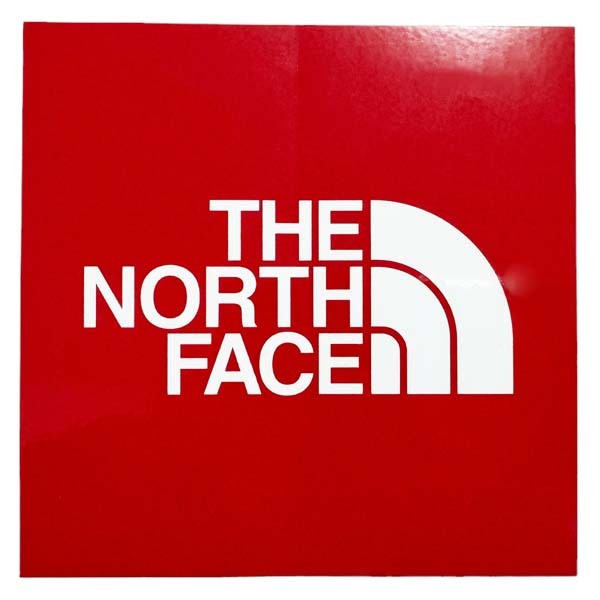 ノースフェイス ロゴ ステッカー 赤 白 THE NORTH FACE LOGO STICKER レッド アウトドア キャンプ シール テント シュラフ バッグ カスタム拍卖
