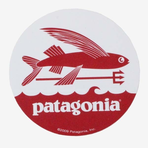 訳あり パタゴニア トライデント フィッシュ ステッカー 2009年Ver 丸 PATAGONIA TRIDENT FISH フライング 飛魚 円 波 シール サーフ 新品拍卖