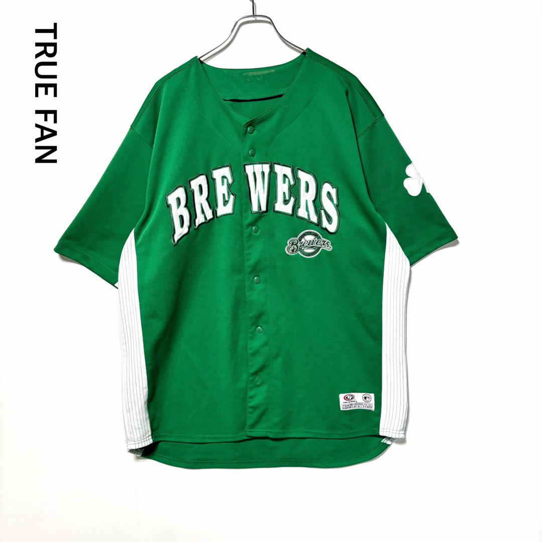 * TRUE FUN ゲームシャツ ベースボールシャツ MLB ブリュワーズ BREWERS XLサイズ拍卖