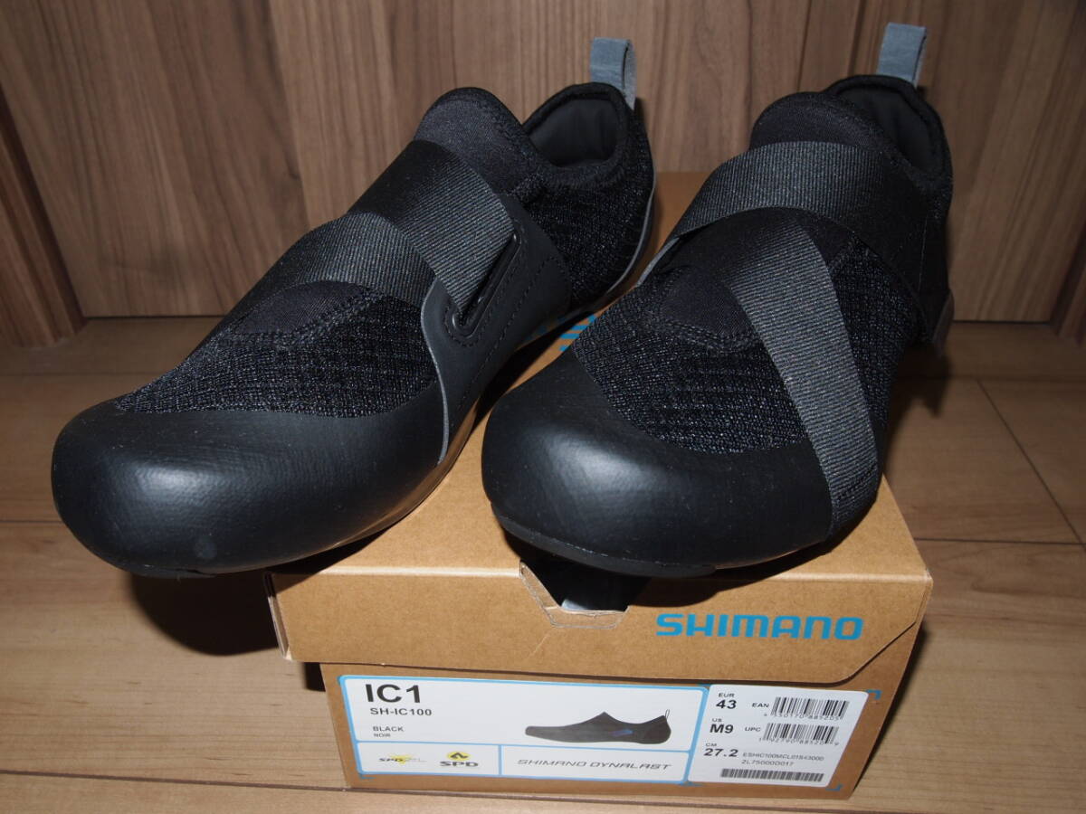 ☆即決 1度使用の極美品 シマノ SH-IC100 43(27.2cm) 通気性抜群 インドア用 SPD-SL/SPD 蒸れない 室内 ローラー SHIMANO ロード 限定☆拍卖