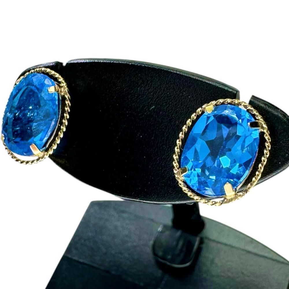 ブルートパーズ 1.40/1.40ct ピアス K18ゴールド 1.2g レディース拍卖